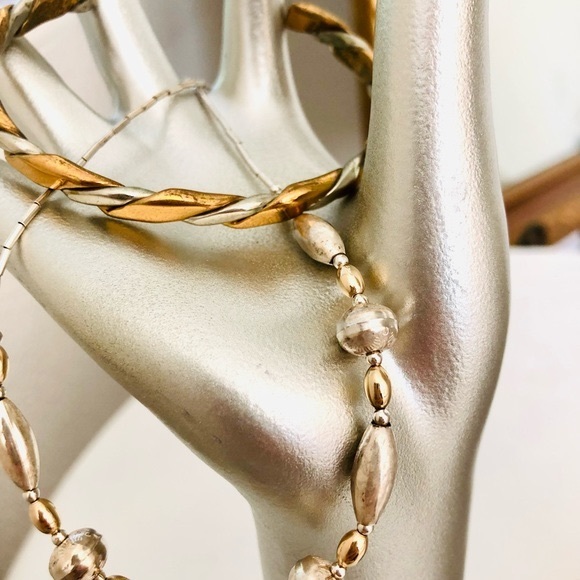 Vintage Silver Necklace and Twisted Bracelet Cuff - Picture 11 of 11